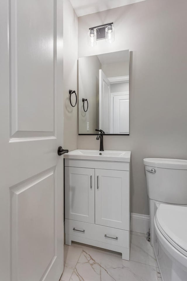 1205 Broadmoor Dr, Champaign, IL 61821 - half bath featuring marble finish floors and vanity