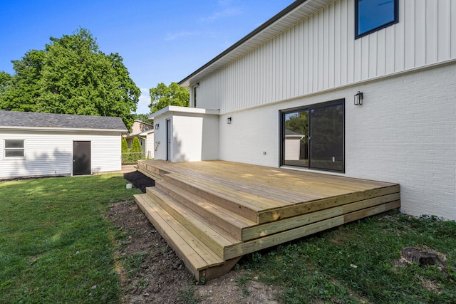 1205 Broadmoor Dr, Champaign, IL 61821 - wooden deck featuring a lawn