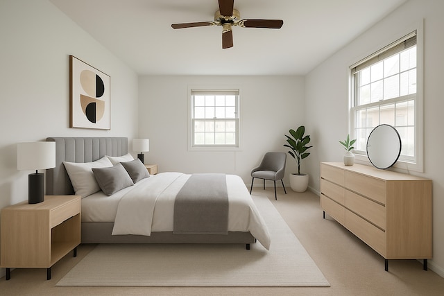 1220 Park Ave W Unit 110, Highland Park, IL 60035 - bedroom featuring light carpet and a ceiling fan
