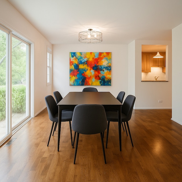 1220 Park Ave W Unit 110, Highland Park, IL 60035 - dining space with wood finished floors and baseboards