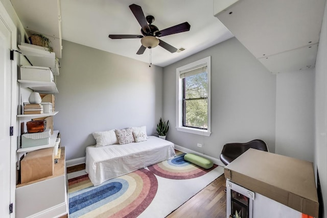3253 W Palmer St Unit 301, Chicago, IL 60647 - living area featuring wood finished floors and a ceiling fan