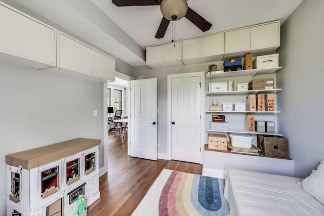 3253 W Palmer St Unit 301, Chicago, IL 60647 - bedroom featuring dark wood-style floors and ceiling fan
