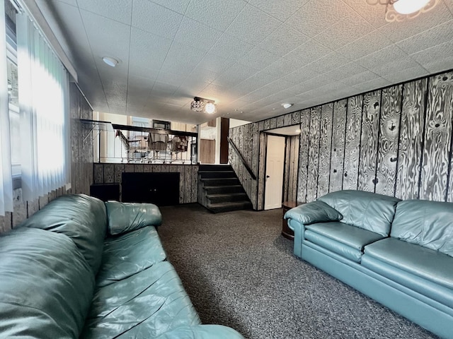 6631 W 89th Pl, Oak Lawn, IL 60453 - carpeted living room with stairs