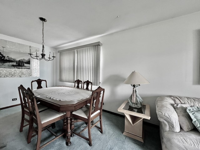 6631 W 89th Pl, Oak Lawn, IL 60453 - dining area featuring carpet and a chandelier