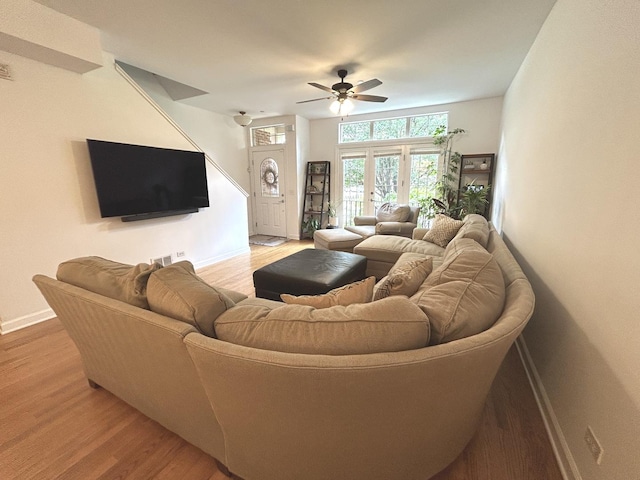 8449 Callie Ave, Morton Grove, IL 60053 - living room featuring light wood-style floors and ceiling fan