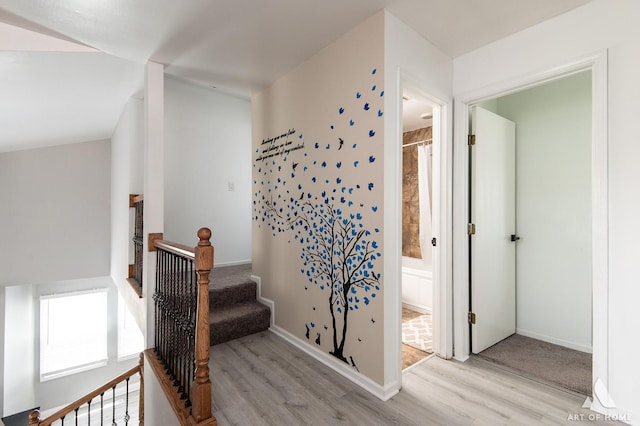 40 Jackson Ln, Streamwood, IL 60107 - stairway with wood finished floors and baseboards