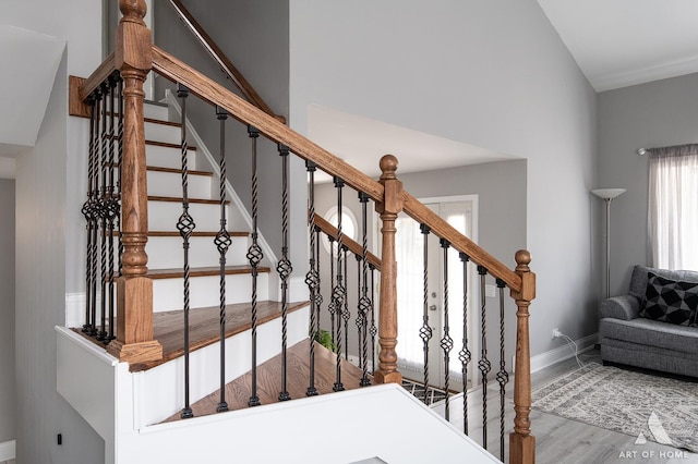40 Jackson Ln, Streamwood, IL 60107 - stairs with wood finished floors and baseboards