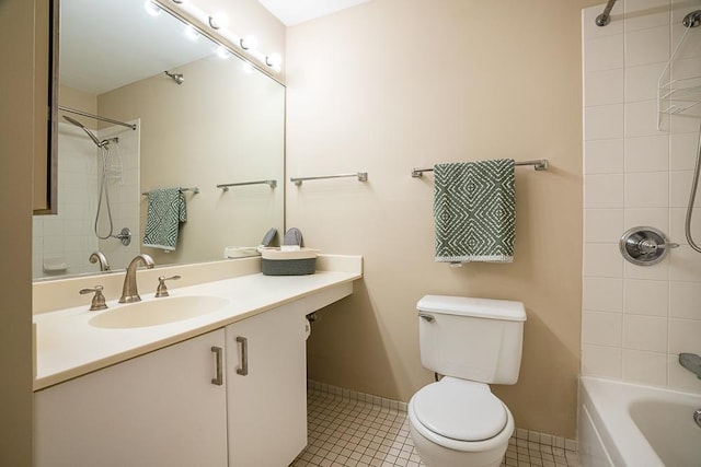 401 E Ontario St Unit 2804, Chicago, IL 60611 - bathroom featuring vanity, tile patterned floors, and  shower combination