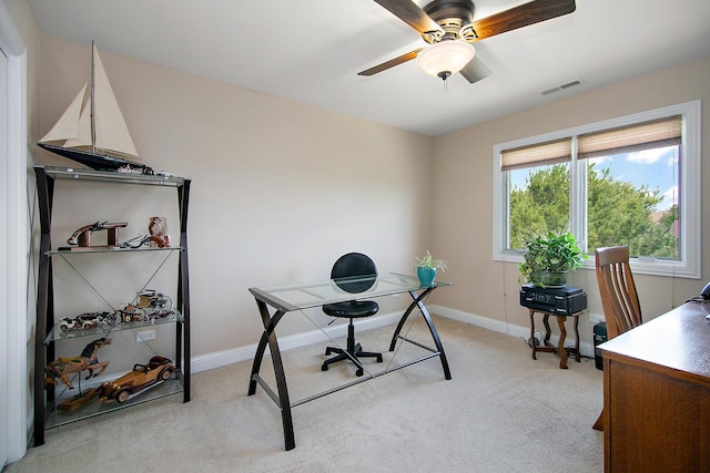 1920 Summerfield Ln, Bourbonnais, IL 60914 - office space featuring light colored carpet and ceiling fan
