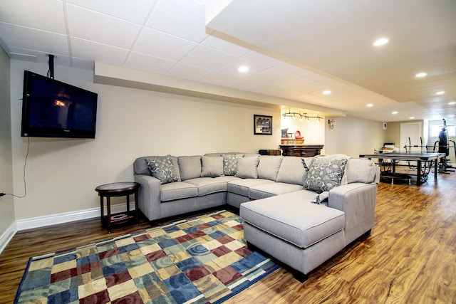 1920 Summerfield Ln, Bourbonnais, IL 60914 - living area featuring wood finished floors and recessed lighting