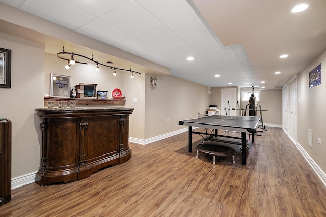 1920 Summerfield Ln, Bourbonnais, IL 60914 - recreation room featuring wood finished floors, recessed lighting, and a bar