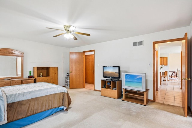 3410 Beckwith Ln, Crete, IL 60417 - bedroom featuring light carpet and ceiling fan