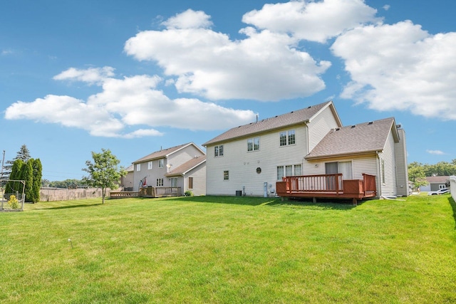3410 Beckwith Ln, Crete, IL 60417 - back of property with a wooden deck and a yard