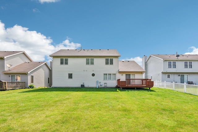 3410 Beckwith Ln, Crete, IL 60417 - back of property with a wooden deck and a fenced backyard