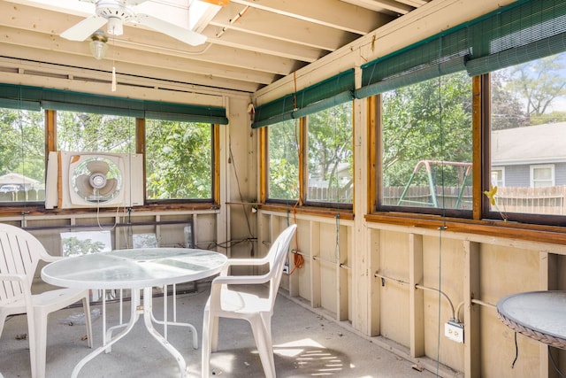 720 W Terrace St, Villa Park, IL 60181 - sunroom with a ceiling fan, healthy amount of natural light, and outdoor dining area