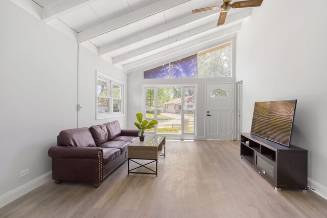 720 W Terrace St, Villa Park, IL 60181 - living room with light wood-style floors, a ceiling fan, and plenty of natural light