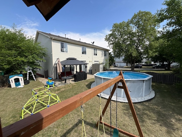 14143 S Napa Cir, Plainfield, IL 60544 - view of pool featuring a gazebo, a lawn, and a patio area