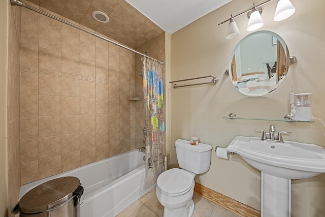 10732 Revere Rd, Mokena, IL 60448 - full bathroom with tile patterned flooring and shower / tub combo with curtain