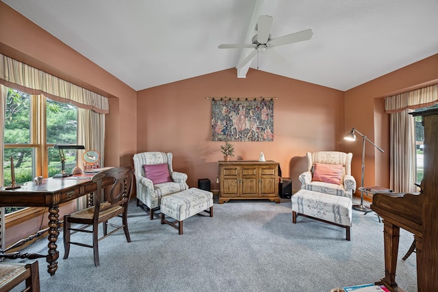 10732 Revere Rd, Mokena, IL 60448 - sitting room with carpet, ceiling fan, healthy amount of natural light, and a desk