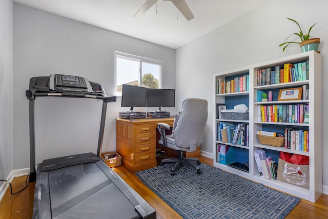 817 N Gibbons Ave, Arlington Heights, IL 60004 - office area featuring ceiling fan and wood finished floors