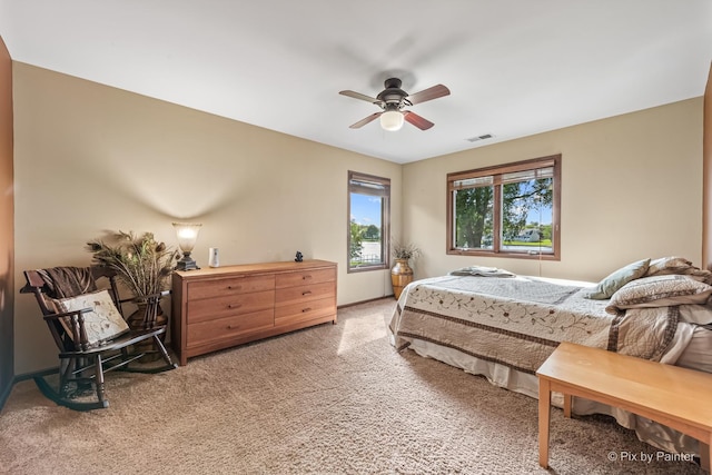 1913 N Woodlawn Park Ave, Mchenry, IL 60051 - bedroom with light colored carpet and ceiling fan
