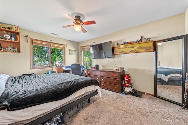 1913 N Woodlawn Park Ave, Mchenry, IL 60051 - bedroom with carpet and a ceiling fan