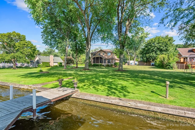1913 N Woodlawn Park Ave, Mchenry, IL 60051 - dock featuring a lawn and a water view