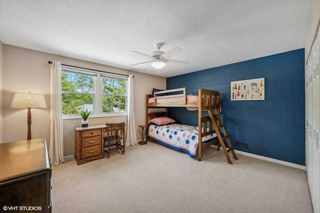 1355 W Kenilworth Ave, Palatine, IL 60067 - carpeted bedroom featuring baseboards and ceiling fan