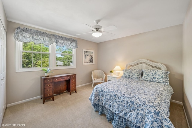1355 W Kenilworth Ave, Palatine, IL 60067 - bedroom featuring carpet floors and a ceiling fan