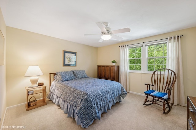 1355 W Kenilworth Ave, Palatine, IL 60067 - bedroom with light carpet and a ceiling fan