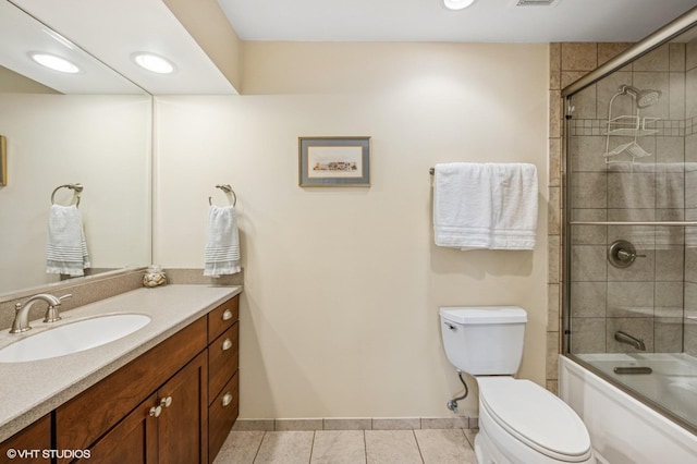 1355 W Kenilworth Ave, Palatine, IL 60067 - full bathroom featuring vanity, tile patterned flooring, and shower / bath combination with glass door
