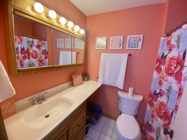 1615 Meadow Ln, Mchenry, IL 60050 - full bathroom featuring vanity, tile patterned flooring, and a shower with curtain