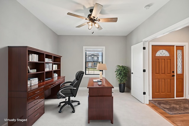 220 S Primrose Dr, Coal City, IL 60416 - office area with a ceiling fan