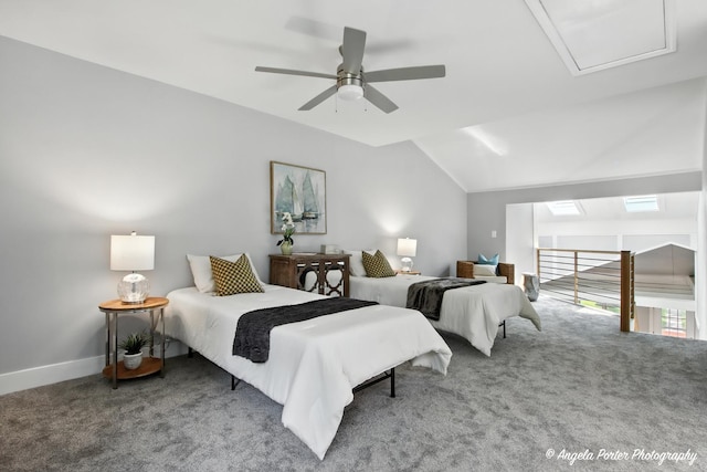 312 Country Club Dr, Mchenry, IL 60050 - bedroom featuring lofted ceiling, carpet flooring, and ceiling fan