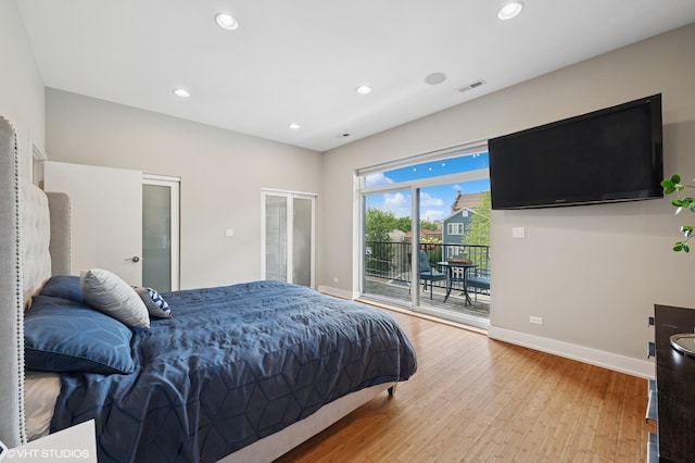 3516 N Ashland Ave N Unit 3S, Chicago, IL 60657 - bedroom featuring access to exterior, light wood finished floors, and recessed lighting