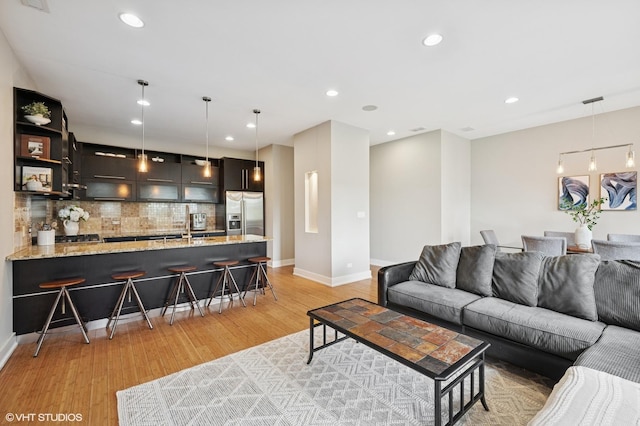 3516 N Ashland Ave N Unit 3S, Chicago, IL 60657 - living area with light wood-type flooring and recessed lighting