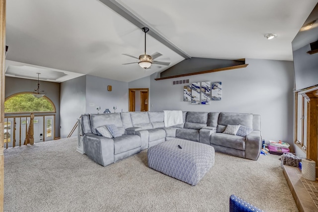 5147 Fairground Ct, Monee, IL 60449 - living room with carpet and ceiling fan