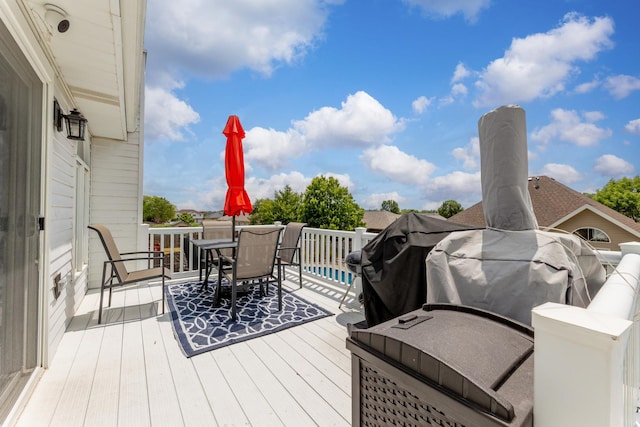 5147 Fairground Ct, Monee, IL 60449 - wooden deck with outdoor dining space