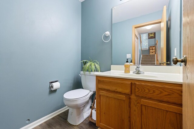 21549 Fulton Ct, Plainfield, IL 60544 - half bath featuring vanity and wood finished floors