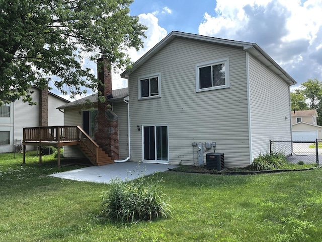 42 Pheasant Rd, Matteson, IL 60443 - back of property with a deck, a patio, and stairway