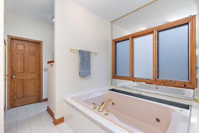 1521 Pendelton Ct, Palatine, IL 60067 - full bathroom featuring a jetted tub and tile patterned floors