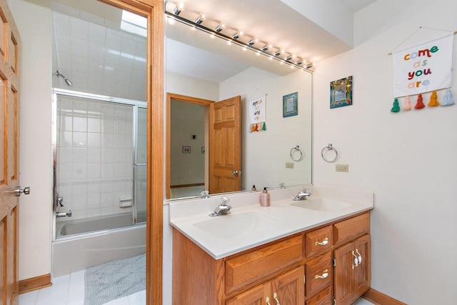 1521 Pendelton Ct, Palatine, IL 60067 - bathroom with double vanity and shower / bath combination with glass door