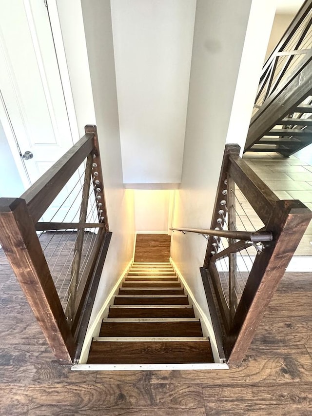 706 Carnation Ln, Matteson, IL 60443 - stairs with wood finished floors