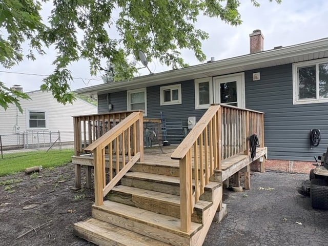 417 Major Dr, Northlake, IL 60164 - back of house with a wooden deck and a chimney