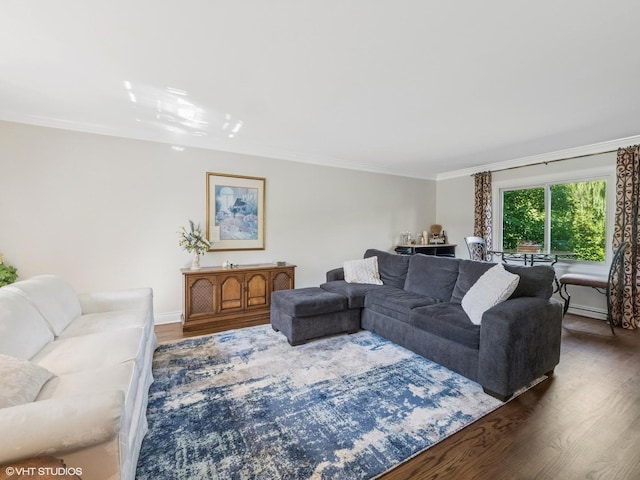 68 E Garden Ave, Palatine, IL 60067 - living room with wood finished floors, crown molding, and a baseboard heating unit
