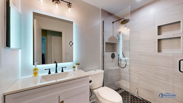554 Foxford Rd, Bartlett, IL 60103 - full bathroom with a tile shower and vanity