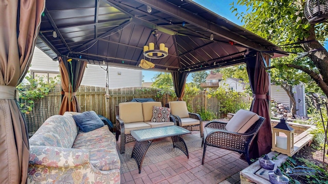 554 Foxford Rd, Bartlett, IL 60103 - view of patio featuring a gazebo and an outdoor living space