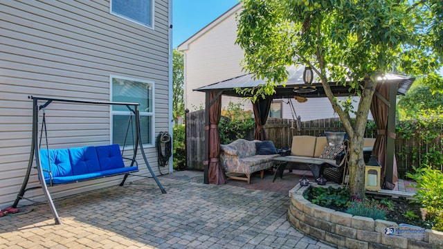 554 Foxford Rd, Bartlett, IL 60103 - view of patio featuring a gazebo and an outdoor hangout area