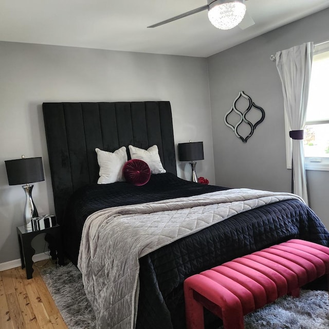 21206 Sophia Dr, Matteson, IL 60443 - bedroom with wood finished floors and a ceiling fan