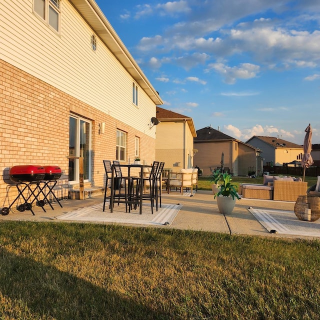 21206 Sophia Dr, Matteson, IL 60443 - view of patio featuring a grill and a residential view